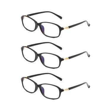 Imagem de Óculos De Leitura Femininos Ultraleves Com Ampliação Anti-luz Azul 3PC