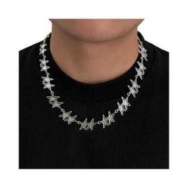 Imagem de Colar Vintage Ajustável De Prata Com Estrela Para Homens, Corrente De 