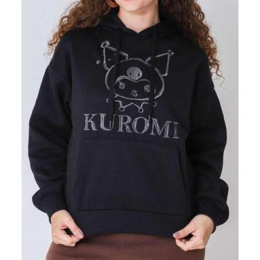 Imagem de Blusão Feminino Moletom Flanelado Kuromi Preto-49063 - SANRIO, PP, Pre