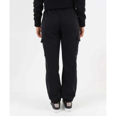 Imagem de Calça Moletom Feminina Jogger Cargo Marisa Preto-49107, Preto, M