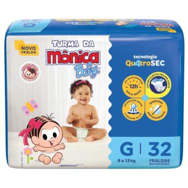 Imagem de Fralda Turma da Mônica Baby Economica 1 Pacote Tamanho G Com 32 Unidad