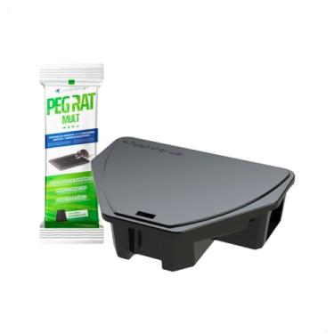 Imagem de Combo 5 Pega Rato + 5 Porta Isca Mult Ratoeira Adesiva Control Up Controle Pragas