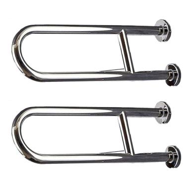 Imagem de Barra de Apoio em U 45cm Kit 2 Uni Banheiro Box Seguranca Idoso Gestante Cadeirante Hospital Casa de Repouso Lavabo