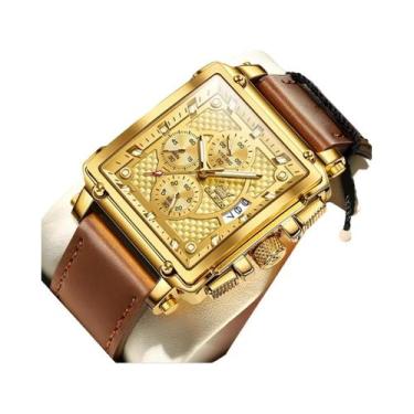 Imagem de Relógio De Luxo Masculino Com Pulseira De Couro, À Prova d'Água, Lumin