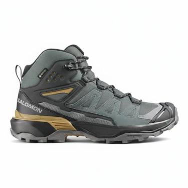 Imagem de Bota Salomon X Ultra 360 Mid GTX Masculina, 39, Verde preto, Mostarda