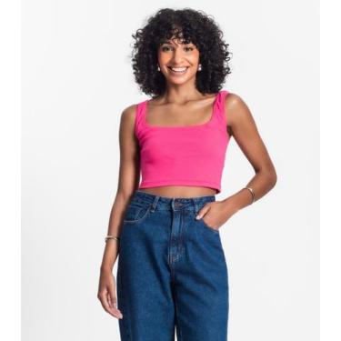 Imagem de Top Cropped Ribana Básico Rovitex Rosa, GG, Rosa