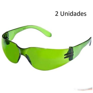 Imagem de Kit 2 óculos Segurança Epi Croma Verde Proteção Trabalho - UN / 2 - Fe