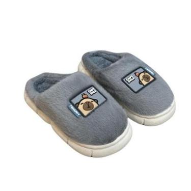 Imagem de Pantufa Peluciada Capivara Inverno Quentinha Solado Cinza-Unissex