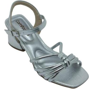Imagem de Sandália Comfortflex Feminina com Enfeite em Nó e Salto 5cm-Feminino
