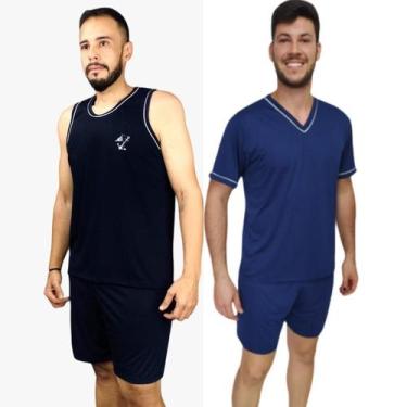 Imagem de Kit 2 Pijamas Masculino Regata e Manga curta  Short de Verão - PIJAMAS