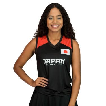 Imagem de Camisa de Vôlei Japão Preta Feminina-Feminino