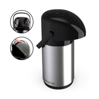Imagem de Garrafa Térmica Para Café Verona Aço Inox 0,6 e 1 Litro Unitermi Chá L