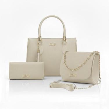 Imagem de Kit Bolsas Feminina Transversal Média + Tira Colo + Carteira - CF Ecom