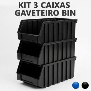 Imagem de Kit Gaveta Caixa BIN N8 Plástica Empilhável Organizadora Parafusos Fer