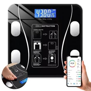 Imagem de Balança Corporal Bioimpedância Bluetooth 180kg Medições Precisos para 
