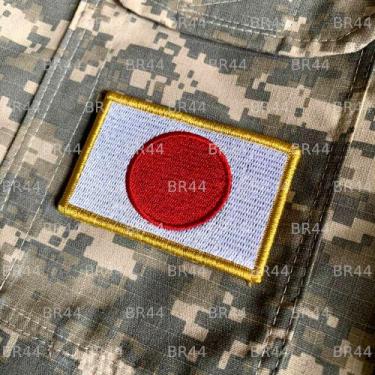 Imagem de Bandeira Japão Patch Bordada Fecho de Contato Gancho - BR44