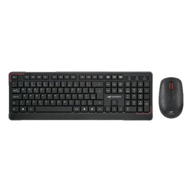 Imagem de Kit Teclado Com Mouse Sem Fio KW70BK Preto C3Tech
