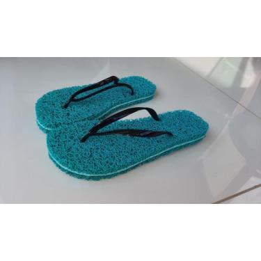 Imagem de Chinelo de Vinil Massageador Verde Piscina - Passo Pe Tapetes, 37/38