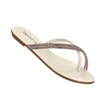 Imagem de Sandália beira rio 8384.772 rasteirinha com strass feminina -, Azul, V
