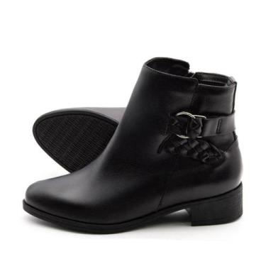 Imagem de Bota Essenza Cano Baixo em Couro Alfa Preta - 4332AP - Andacco, Preto,