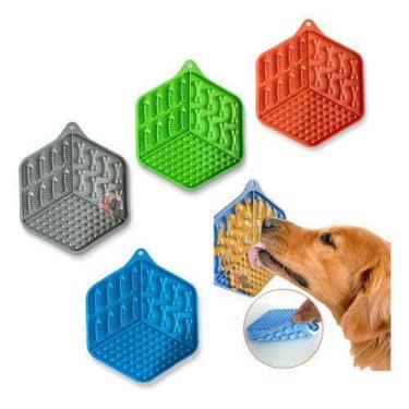 Imagem de Comedouro Ventosa Tapete De Lamber Para Cães E Gatos Pet Pequenos Come