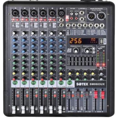 Imagem de Mesa de Som Sotex 6 canais SM0603UX