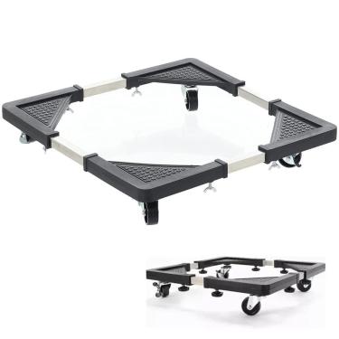 Imagem de Suporte com Rodinhas AB Mídia SU-RODA para Eletrodomésticos Ajustável 140kg Aço Inox Preto