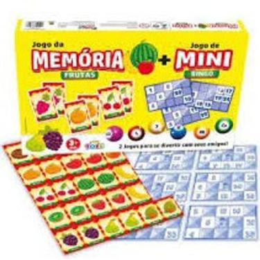 Imagem de Jogo da Memória Frutas + Jogo Mini Bingo - Mini Toys