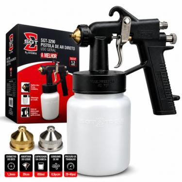 Imagem de Pistola de Pintura Profissional Ar Direto SGT-3290 1,3mm Caneca 650ml 