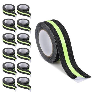 Imagem de Fita Antiderrapante 5 Metros Kit 12 Uni Adesiva Refletiva Segurança Ra