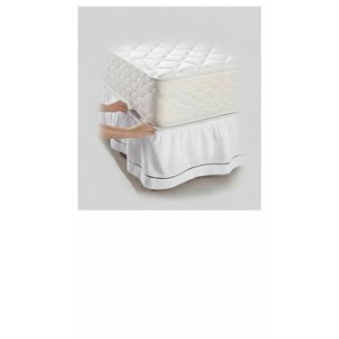 Imagem de Saia Box Queen Algodão Percal 180 Fios Branca - Congratulations Store