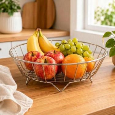 Imagem de Fruteira De Mesa Bancada Redonda - AZZO ARAMADOS, Níquel