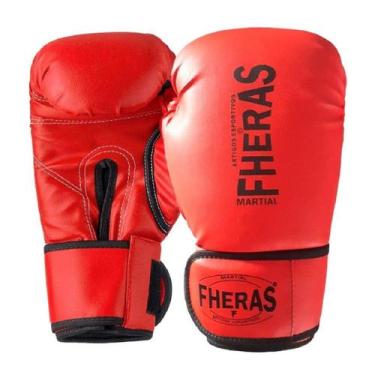 Imagem de Luva de Boxe Fheras Tradicional, Vermelho, 14 ONÇAS