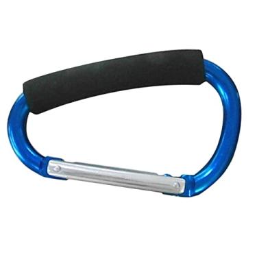 Imagem de Fancyes Patins Carrier - Roller Skate Carabiner Carabiner Gancho Grande D Forma Duckla Buckle Primavera Snap Gancho para Skates Loading, 12mm azul