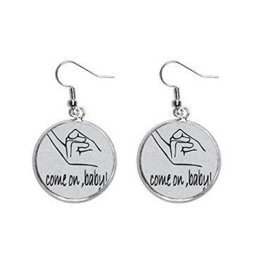 Imagem de Brinco preto sedutor personalizado com orelha de gesto pendente prata joia feminina