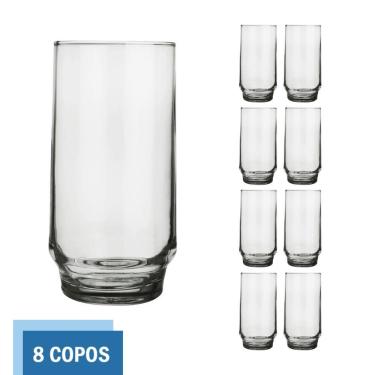 Imagem de Copo Vidro 410ml Lights Suco Agua Cristal Luxo Nadir - 8 Un