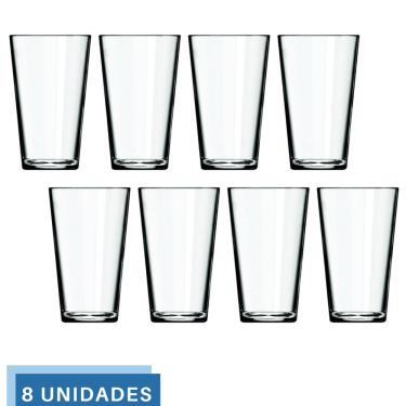Imagem de Jogo 8 Copos Cairo 350ml Vidro Suco Agua Transparente Nadir