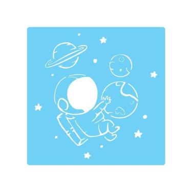 Imagem de Stencil De Parede Tamako Astronauta - 55 X 55Cm - Ref 439
