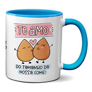 Imagem de Caneca Namorados Te Amo Do Tamanho Da Nossa Fome De Coxinha (Azul)