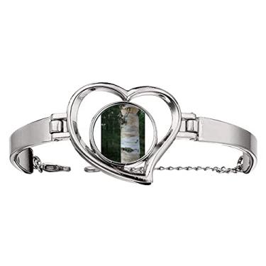 Imagem de N/A N/A Pulseira Art Deco com porta-malas de papel marrom joia de coração, medium, metal