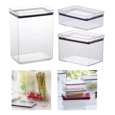 Imagem de Paramount Kit 3 Potes Herméticos Organizadores Lumini 4.2L, 1.8L e 770 ml, Cilíndrico, Transparente, Hermético, Plástico, 6.77 Litros, 3 Contagem