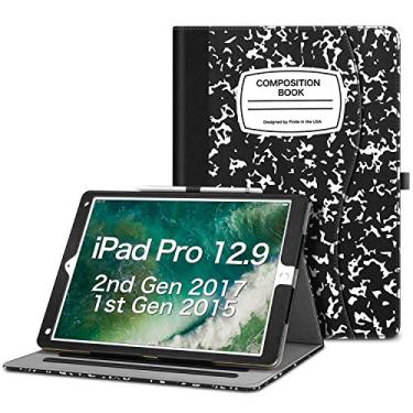 Imagem de Fintie Capa para iPad Pro de 12,9 polegadas 2017/2015 (modelo antigo, 2ª e 1ª geração) - [Proteção de canto] Capa com suporte de lápis e bolso, despertar/hibernar automático, composição B