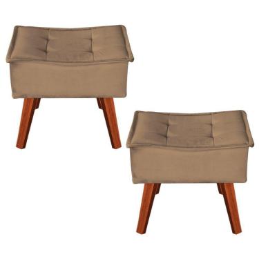 Imagem de Kit 2 Puffs Opala Suede Bege