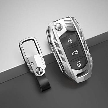 Imagem de CSHU Porta-chaves do carro Capa Porta-chaves Porta-chaves com anel, adequado para Volkswagen VW Polo Tiguan Passat B5 B6 B7 Golf EOS 4 5 6 Scirocco Jetta MK4 MK6 Assento Octavia, 6
