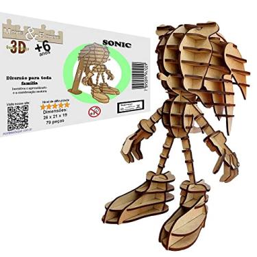 Imagem de Brinquedo Quebra Cabeça 3D Sonic Mdf