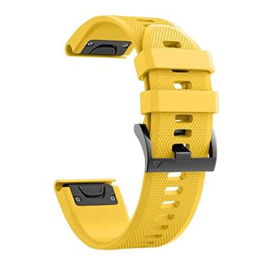 Imagem de GANYUU 22 26mm Pulseira de relógio inteligente de substituição de silicone para Garmin Fenix 6 6S 6X Pro 5 5X Plus 3 3 HR Forerunner 935 Acessório de pulseira (Cor: Amarelo, Tamanho: