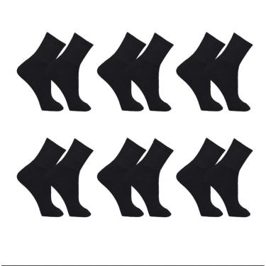 Imagem de Kit 6 Pares de Meia Adulto Masculina Esportiva Cano Alto Algodão Sport