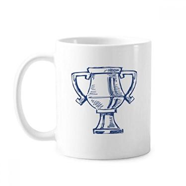 Imagem de Troféu de campeonato de futebol azul caneca cerâmica xícara de café porcelana louça