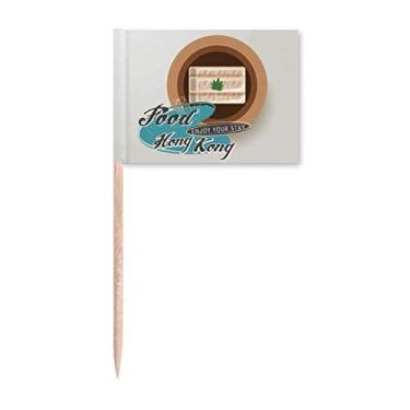 Imagem de Hong Kong Sushi com camarão bandeira de palito de dente da China Marcador Topper Decoração de festa