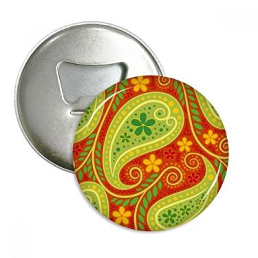 Imagem de Impressão Repeat Pano Colorido Folha Arte Abridor de Garrafas Ímã de Geladeira Emblema Multifuncional